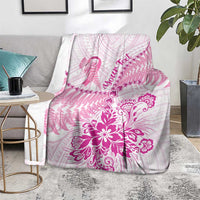 Personalised New Zealand Pink Fern Breast Cancer Blanket Polynesian Pattern LT01 - Polynesian Pride