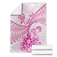 Personalised New Zealand Pink Fern Breast Cancer Blanket Polynesian Pattern LT01 - Polynesian Pride
