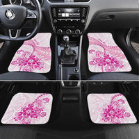 Personalised New Zealand Pink Fern Breast Cancer Car Mats Polynesian Pattern LT01 Set 4pcs Pink - Polynesian Pride