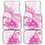 Personalised New Zealand Pink Fern Breast Cancer Car Mats Polynesian Pattern