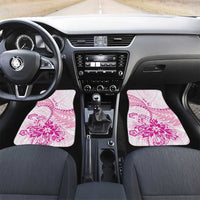 Personalised New Zealand Pink Fern Breast Cancer Car Mats Polynesian Pattern LT01 Set 2pcs - Front Pink - Polynesian Pride