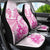 Personalised New Zealand Pink Fern Breast Cancer Car Seat Cover Polynesian Pattern