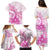 Personalised New Zealand Pink Fern Breast Cancer Family Matching Puletasi and Hawaiian Shirt Polynesian Pattern