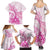 Personalised New Zealand Pink Fern Breast Cancer Family Matching Summer Maxi Dress and Hawaiian Shirt Polynesian Pattern