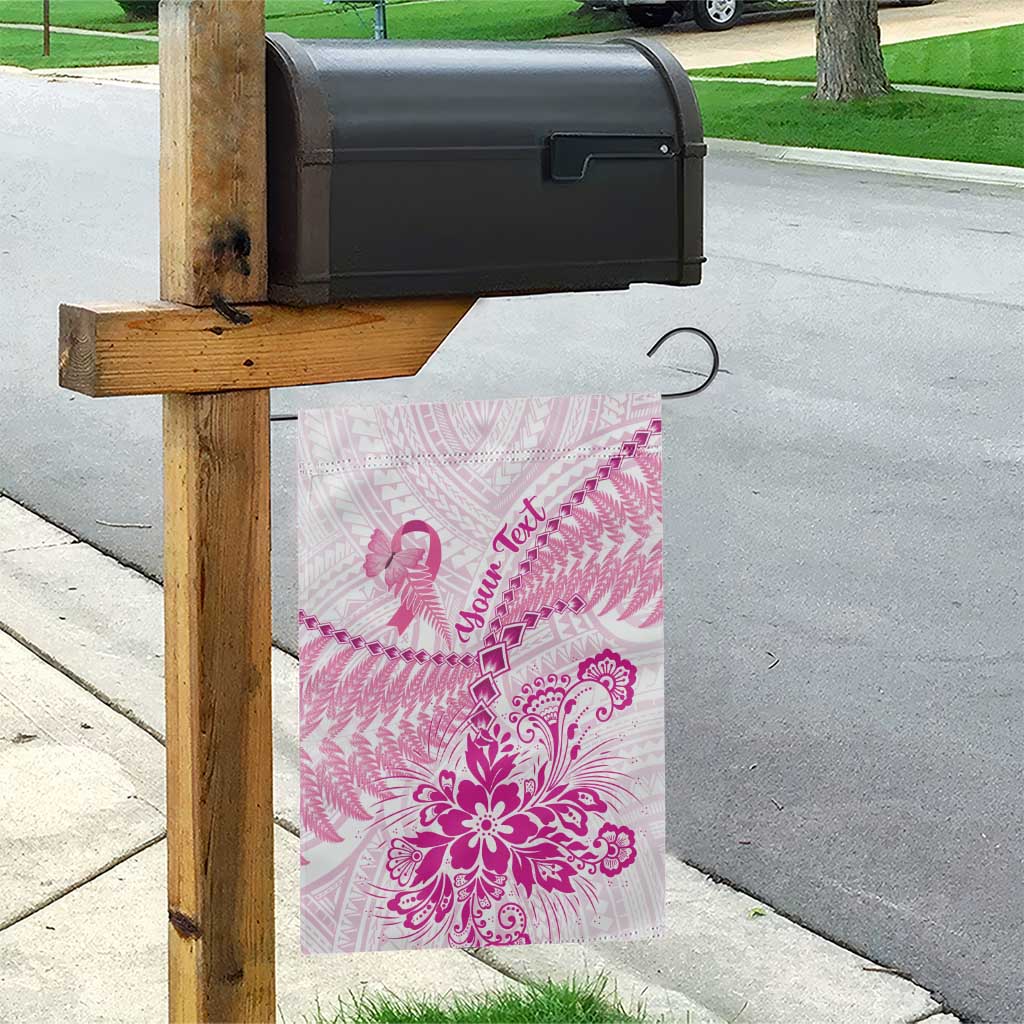 Personalised New Zealand Pink Fern Breast Cancer Garden Flag Polynesian Pattern LT01 - Polynesian Pride