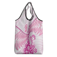 New Zealand Pink Fern Breast Cancer Grocery Bag Polynesian Pattern LT01 - Polynesian Pride