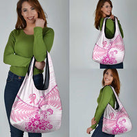 New Zealand Pink Fern Breast Cancer Grocery Bag Polynesian Pattern LT01 - Polynesian Pride