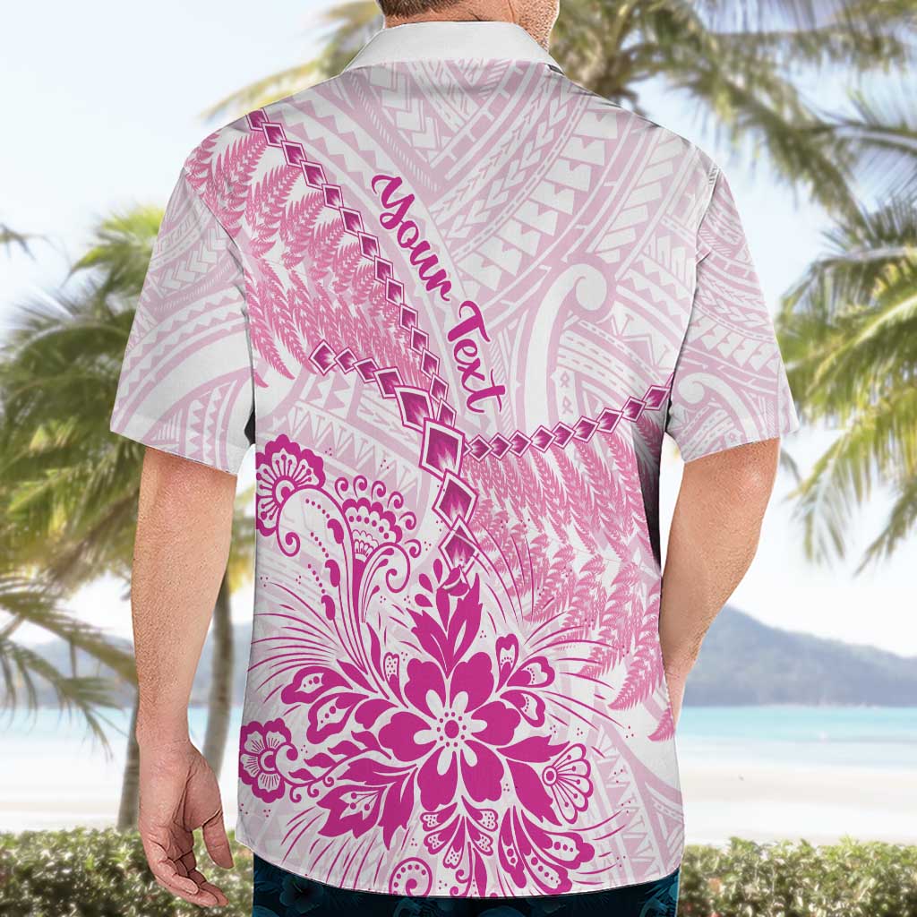 Personalised New Zealand Pink Fern Breast Cancer Hawaiian Shirt Polynesian Pattern LT01 - Polynesian Pride
