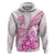 Personalised New Zealand Pink Fern Breast Cancer Hoodie Polynesian Pattern