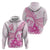 Personalised New Zealand Pink Fern Breast Cancer Hoodie Polynesian Pattern