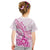 Personalised New Zealand Pink Fern Breast Cancer Kid T Shirt Polynesian Pattern