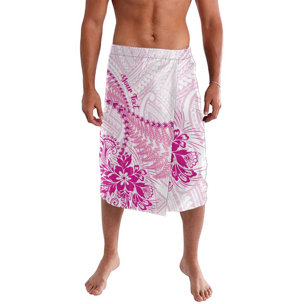 Personalised New Zealand Pink Fern Breast Cancer Lavalava Polynesian Pattern