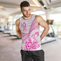 Personalised New Zealand Pink Fern Breast Cancer Men Tank Top Polynesian Pattern LT01 Pink - Polynesian Pride