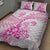 Personalised New Zealand Pink Fern Breast Cancer Quilt Bed Set Polynesian Pattern