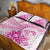 Personalised New Zealand Pink Fern Breast Cancer Quilt Bed Set Polynesian Pattern