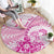 Personalised New Zealand Pink Fern Breast Cancer Round Carpet Polynesian Pattern