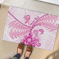 Personalised New Zealand Pink Fern Breast Cancer Rubber Doormat Polynesian Pattern LT01 - Polynesian Pride