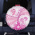 Personalised New Zealand Pink Fern Breast Cancer Spare Tire Cover Polynesian Pattern