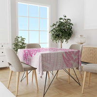 Personalised New Zealand Pink Fern Breast Cancer Tablecloth Polynesian Pattern LT01 - Polynesian Pride