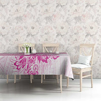 Personalised New Zealand Pink Fern Breast Cancer Tablecloth Polynesian Pattern LT01 - Polynesian Pride