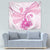 Personalised New Zealand Pink Fern Breast Cancer Tapestry Polynesian Pattern