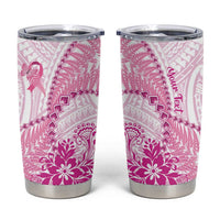 Personalised New Zealand Pink Fern Breast Cancer Tumbler Cup Polynesian Pattern LT01 Pink - Polynesian Pride