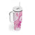 Personalised New Zealand Pink Fern Breast Cancer Tumbler With Handle Polynesian Pattern