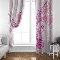 Personalised New Zealand Pink Fern Breast Cancer Window Curtain Polynesian Pattern LT01 - Polynesian Pride