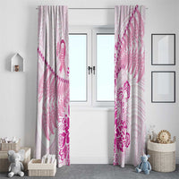 Personalised New Zealand Pink Fern Breast Cancer Window Curtain Polynesian Pattern LT01 - Polynesian Pride