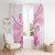 Personalised New Zealand Pink Fern Breast Cancer Window Curtain Polynesian Pattern