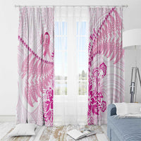Personalised New Zealand Pink Fern Breast Cancer Window Curtain Polynesian Pattern LT01 - Polynesian Pride