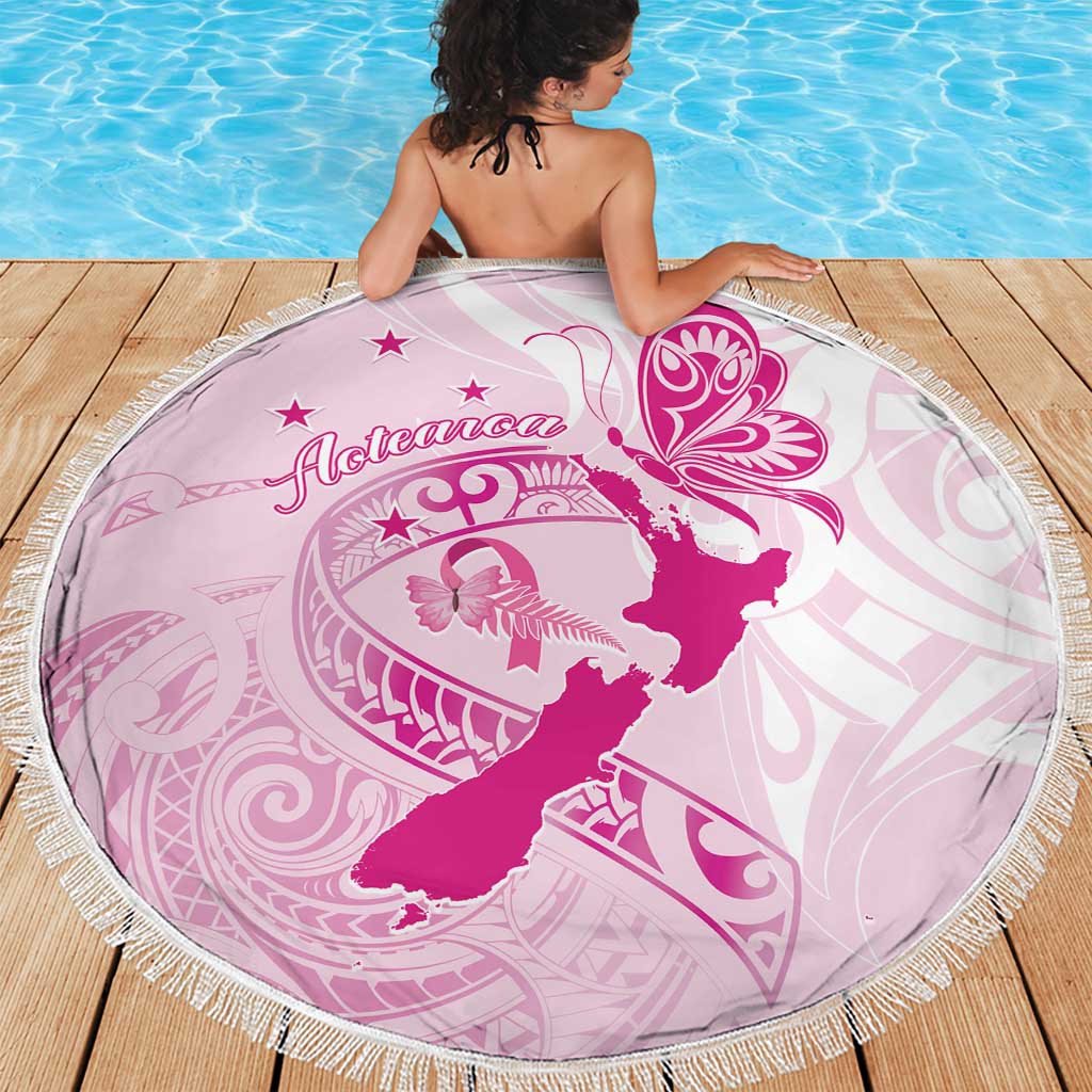 Personalised Aotearoa Breast Cancer Beach Blanket New Zealand Maori Pattern LT01 - Polynesian Pride