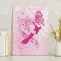 Personalised Aotearoa Breast Cancer Canvas Wall Art New Zealand Maori Pattern LT01 Without Frame Pink - Polynesian Pride