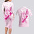 Personalised Aotearoa Breast Cancer Couples Matching Long Sleeve Bodycon Dress and Hawaiian Shirt New Zealand Maori Pattern