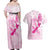 Personalised Aotearoa Breast Cancer Couples Matching Off Shoulder Maxi Dress and Hawaiian Shirt New Zealand Maori Pattern