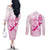 Personalised Aotearoa Breast Cancer Couples Matching Off The Shoulder Long Sleeve Dress and Long Sleeve Button Shirt New Zealand Maori Pattern