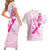 Personalised Aotearoa Breast Cancer Couples Matching Short Sleeve Bodycon Dress and Hawaiian Shirt New Zealand Maori Pattern