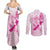 Personalised Aotearoa Breast Cancer Couples Matching Summer Maxi Dress and Long Sleeve Button Shirt New Zealand Maori Pattern