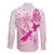 Personalised Aotearoa Breast Cancer Family Matching Long Sleeve Bodycon Dress and Hawaiian Shirt New Zealand Maori Pattern