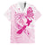 Personalised Aotearoa Breast Cancer Family Matching Off The Shoulder Long Sleeve Dress and Hawaiian Shirt New Zealand Maori Pattern