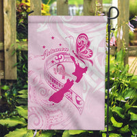 Personalised Aotearoa Breast Cancer Garden Flag New Zealand Maori Pattern LT01 Garden Flag Pink - Polynesian Pride