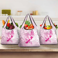Aotearoa Breast Cancer Grocery Bag New Zealand Maori Pattern LT01 3-pack One Size Pink - Polynesian Pride