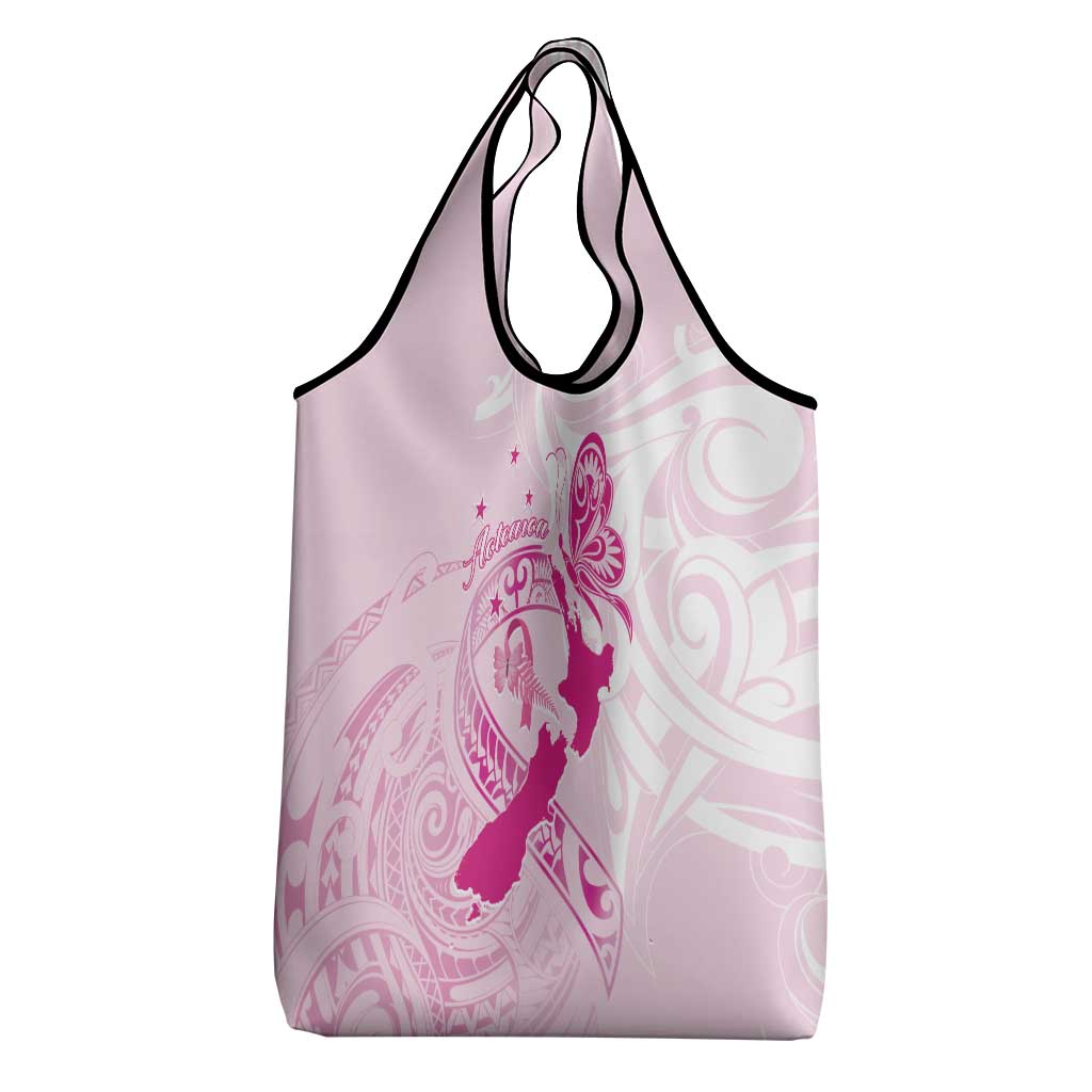 Aotearoa Breast Cancer Grocery Bag New Zealand Maori Pattern LT01 - Polynesian Pride