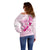 Personalised Aotearoa Breast Cancer Off Shoulder Sweater New Zealand Maori Pattern