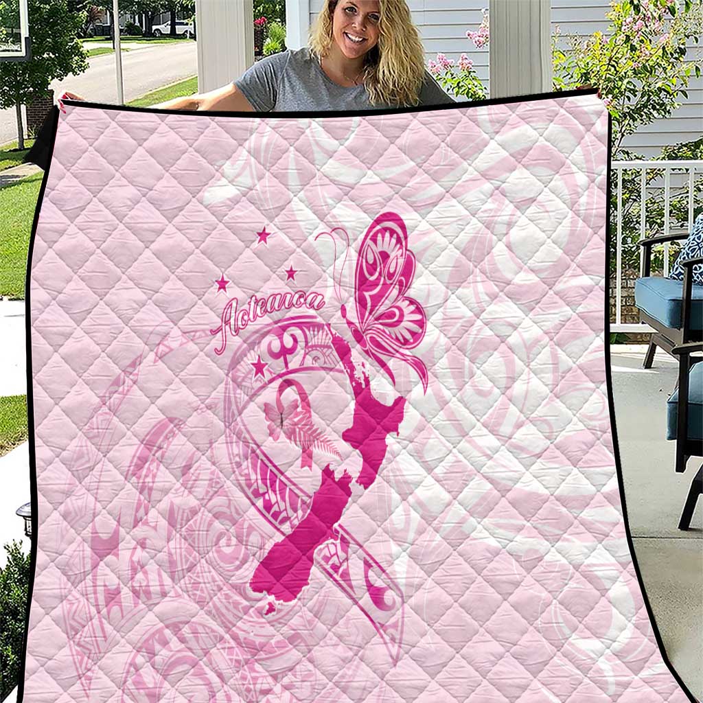 Personalised Aotearoa Breast Cancer Quilt New Zealand Maori Pattern