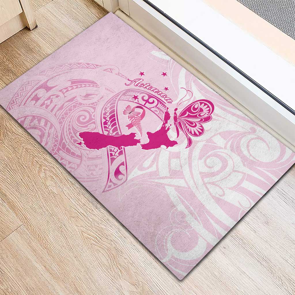 Personalised Aotearoa Breast Cancer Rubber Doormat New Zealand Maori Pattern LT01 - Polynesian Pride
