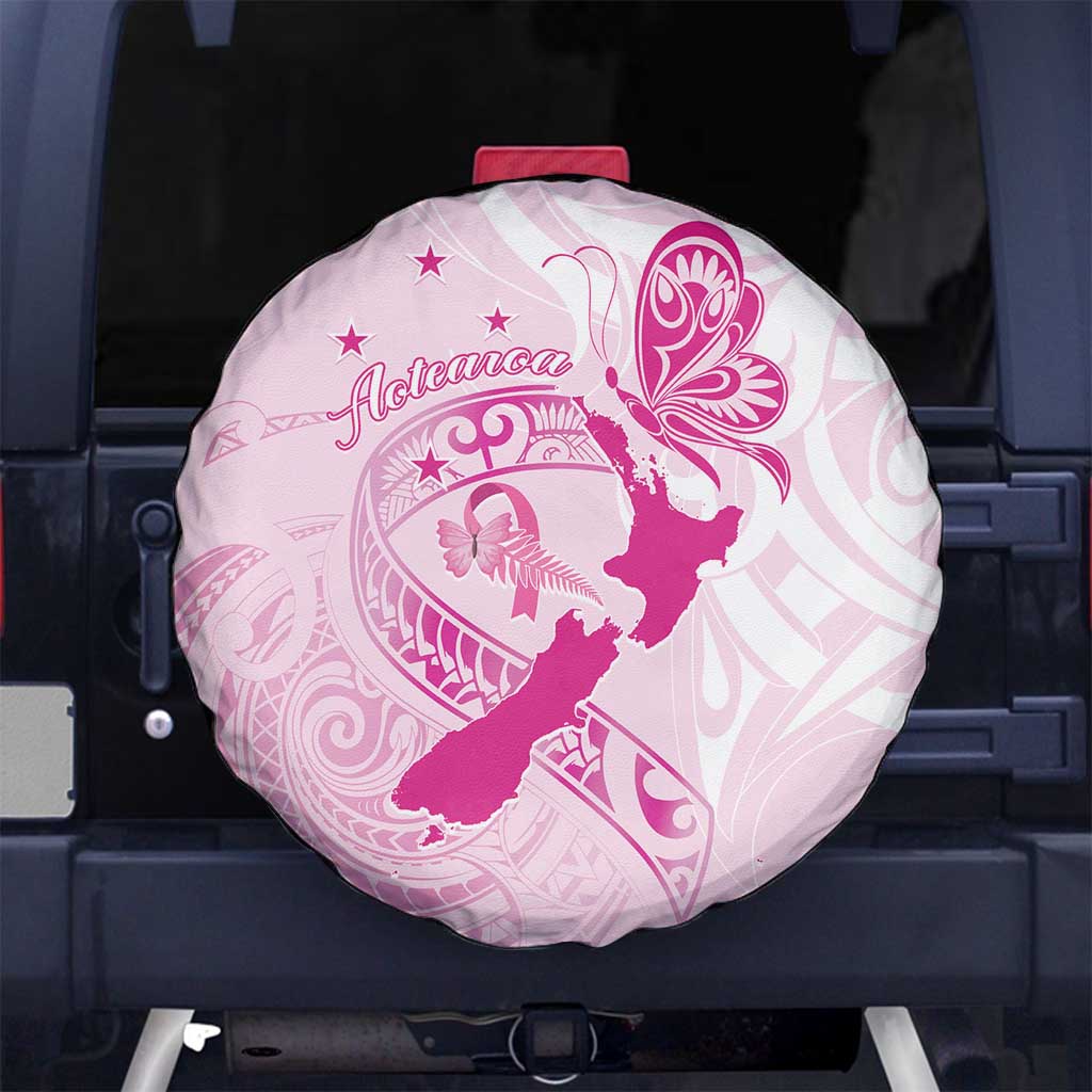 Personalised Aotearoa Breast Cancer Spare Tire Cover New Zealand Maori Pattern LT01 - Polynesian Pride