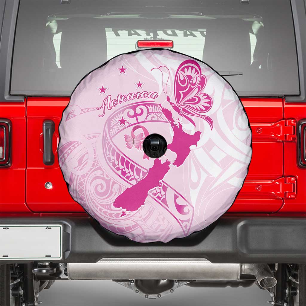Personalised Aotearoa Breast Cancer Spare Tire Cover New Zealand Maori Pattern LT01 - Polynesian Pride