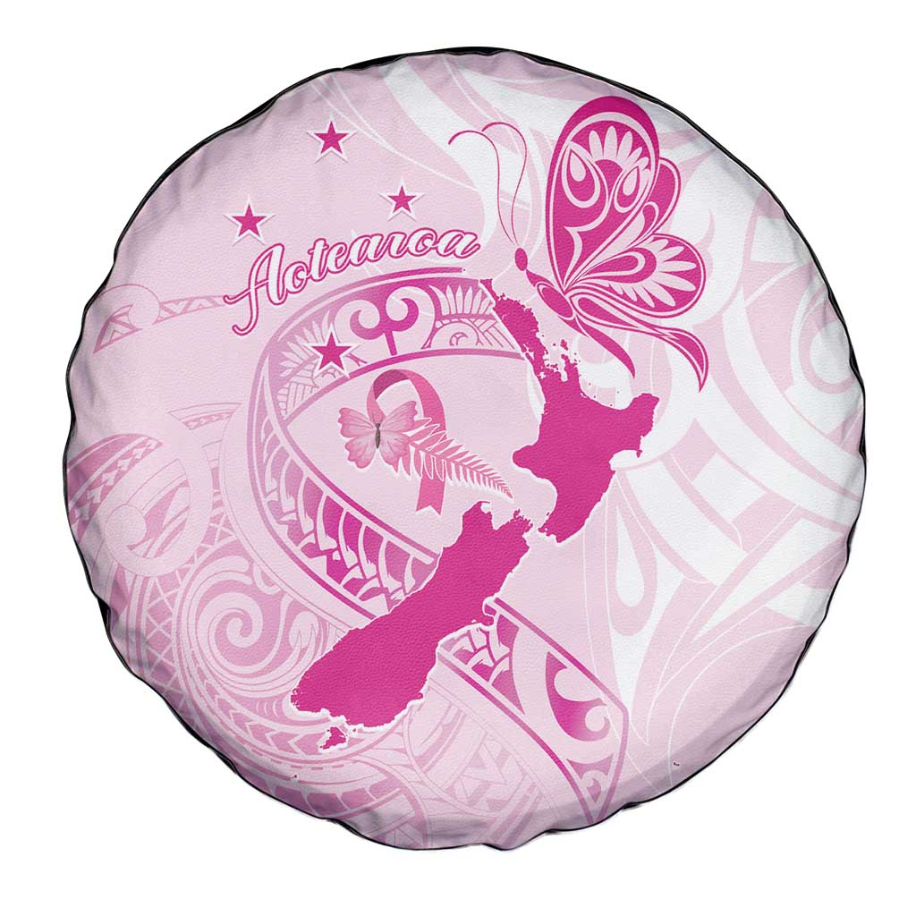 Personalised Aotearoa Breast Cancer Spare Tire Cover New Zealand Maori Pattern LT01 - Polynesian Pride