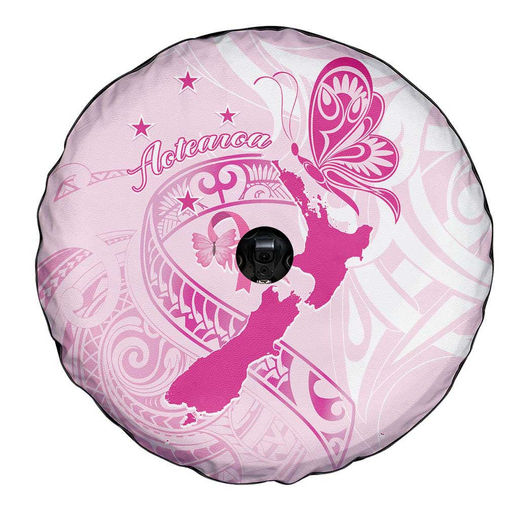 Personalised Aotearoa Breast Cancer Spare Tire Cover New Zealand Maori Pattern LT01 - Polynesian Pride